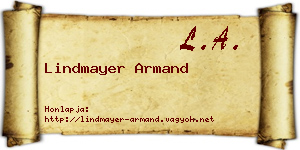 Lindmayer Armand névjegykártya